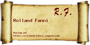 Rolland Fanni névjegykártya